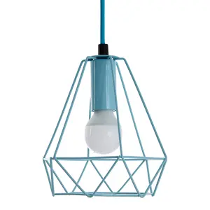 Interiors by Premier Beli Blue Metal Wire Pendant Light