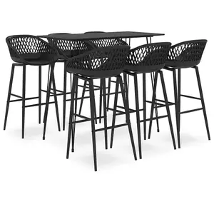 Berkfield 7 Piece Bar Set Black