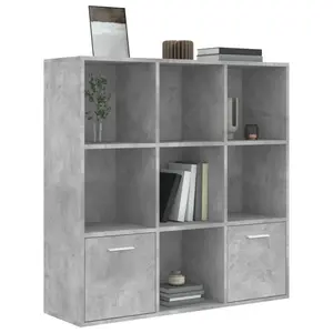 Arundhati Bookcase Concrete Grey / 98cm H x 98cm W x 30cm D