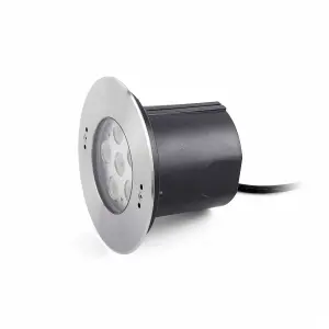 Luminosa Edel LED Outdoor Recessed Spotlight Matt Nickel IP68