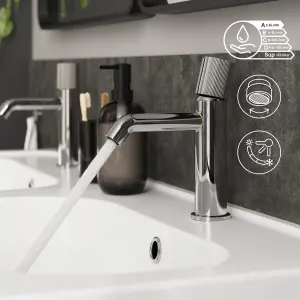 GoodHome Levanna Medium Chrome effect Round Basin Mixer Tap