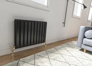 Aluminum Radiator Compatible with Heat pump. Model "Onyx" Black. 1000 .500mm.BTU/hr:5357