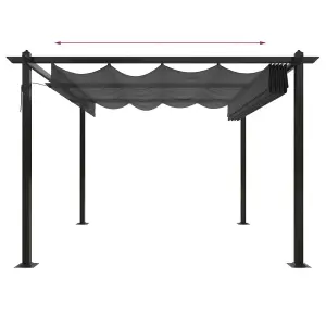 Berkfield Garden Gazebo with Retractable Roof 3x3 m Anthracite