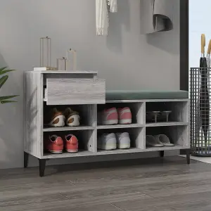 Berkfield Shoe Cabinet Grey Sonoma 102x36x60 cm Engineered Wood