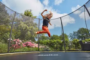 14ft Salta Black Comfort Edition InGround Round Trampoline with Enclosure