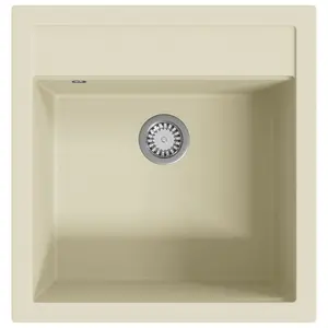 Berkfield Granite Kitchen Sink Single Basin Beige