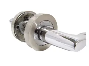 Indiana Door Handles Latch Lever on Rose Duo - Chrome Satin 125mm