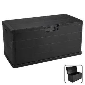 URBN GARDEN 350L Outdoor Patio Anthracite Plastic Garden Storage Box With Handles & Wheels