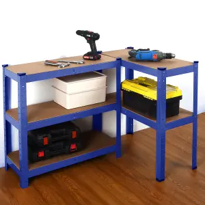 House of Home 5 Shelf Steel & MDF Blue Heavy Duty Garage Shelving Unit (H) 1500mm x (W) 700mm