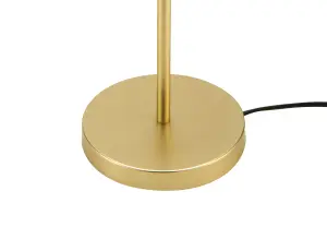 GoodHome Baldaz Round Matt Brass effect Table light