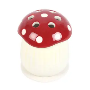 Something Different Mushroom Incense Cone Holder White/Red (One Size)