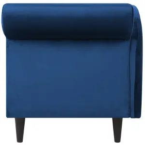 Right Hand Velvet Chaise Lounge Navy Blue LUIRO