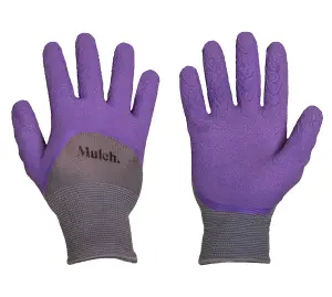 Mulch. Get A Grip Gardening Gloves Lavender 100% Polyester Textured Surface for Extra Grip Medium Size 8 - 1 Pair