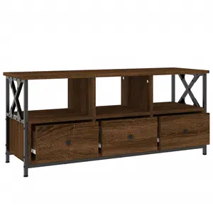 Berkfield TV Cabinet Brown Oak 102x33x45 cm Engineered Wood&Iron