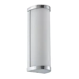 Luminosa Ice 2 Light Bathroom Wall Light Chrome IP44 with Opal Glass, G9