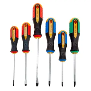 XTrade 6 Piece Screwdriver Set Slotted Phillips & Pozi