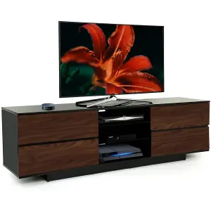 Centurion Supports Avitus Gloss Black with 4-Walnut Drawers and 2 Shelves up to 65" LED, LCD, Plasma TV Cabinet