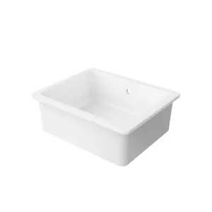 GoodHome Hyssop White Ceramic 1 Bowl Kitchen sink 460mm x 565mm