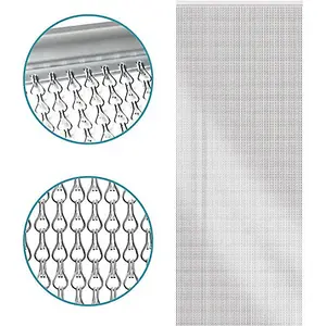 Homefront Aluminium Fly Screen Heavy Duty Chain Curtain - Protects Against Flies, Wasps & Insects