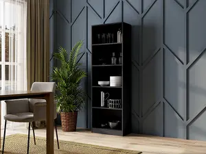 R60 Tall Bookcase Black - Durable and Stylish