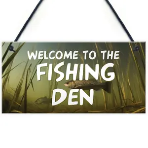 Red Ocean Fishing Den Sign Fishing Sign Fishing Accessories Shed Sign Fathers Day Gift Birthday Gift For Dad Grandad