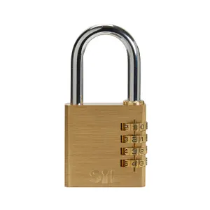 Smith & Locke Brass Combination Padlock (H)51mm (W)50mm