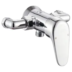 ENKI, Cruze, BT3918, Chrome, Manual Exposed Wall Mounted Shower Mixer Valve, Solid Brass, Modern, Easy to Install