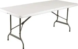 Bolero Rectangular Centre Folding Table 6ft White