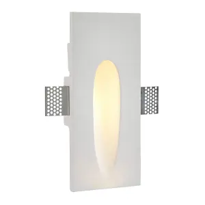 Luminosa Zeke Recessed Wall Light Trimless Rectangular 1.5W White Plaster