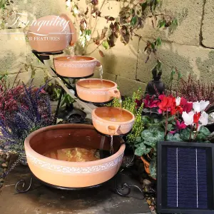 Compact Terracotta Traditional Solar Water Feature