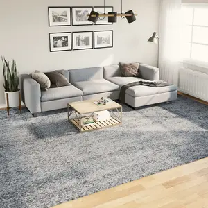 Shaggy Rug PAMPLONA High Pile Modern Blue 300x400 cm