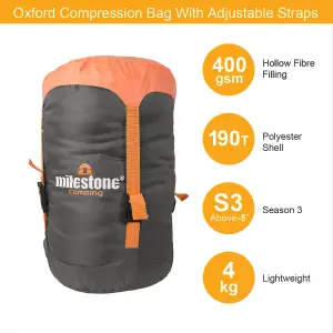 Milestone Camping Grey Double Insulation Envelope Sleeping Bag