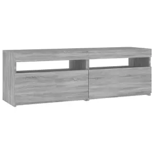 Berkfield TV Cabinet with LED Lights Grey Sonoma 120x35x40 cm