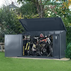 Access 8 ft. W x 3 ft. D Pent Metal Bike Shed Grey