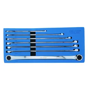 Extra Long Double Ended Ring Spanner Aviation Wrench 8mm - 24mm 7pc Set