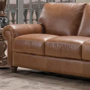 Oak World Portofino 2 Seat Italian Leather Sofa | Old Ranch Brown Made In Italy Comfort And Style