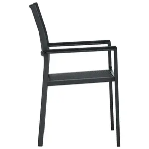 Berkfield Garden Chairs 4 pcs Black Plastic Rattan Look