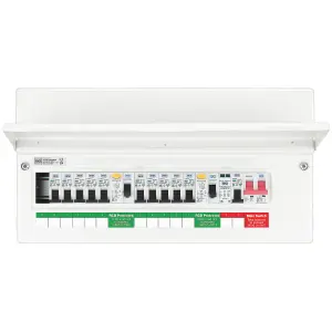 BG 11-way Dual RCD Surge protected Consumer unit with 100A mains switch