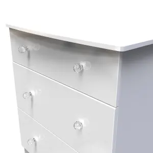 Broadway 3 Drawer Deep Chest with LED lights in White Gloss (Ready Assembled)