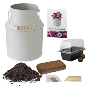 Pronto Seed Petunia Flower Growing Kit with Milkchurn Planter & Petunia Seeds - Gardening Gifts for Women & Men