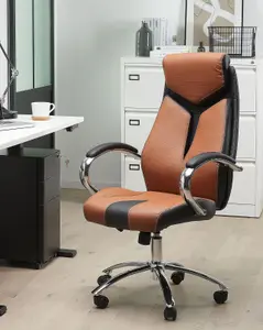 Beliani Industrial Office Chair Brown FORMULA