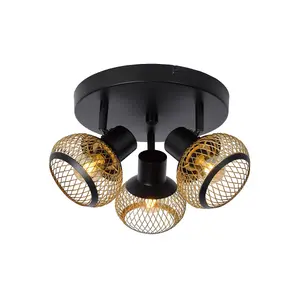 Lucide Lucas Modern Ceiling Spotlight - 3xE14 - Matt Gold, Brass