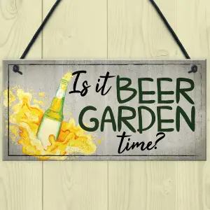 Red Ocean Signs Garden Time Hanging Garden Shed Sign Wall Pub Bar Plaques Friendship Gifts