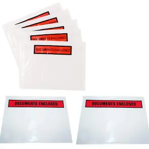 500 x A7 Printed Self Adhesive Document Enclosed Wallets