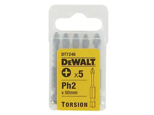 DEWALT DT7246 Torsion Bits PH2 x 50mm (Pack 5)