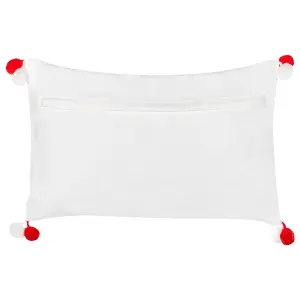 Set of 2 Cushions ANREDERA Cotton 30 x 50 cm Plant White