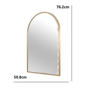 Mcfarren Metal Flat Wall Mirror Satin Brass/Bevel Edge