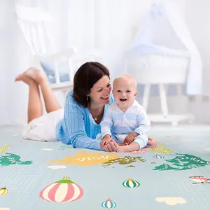 180x200x1 cm Foldable Baby Foam Play Mat Double-Sided Crawling Mat