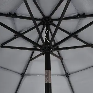 3-Tier 3M Parasol Garden Patio Umbrella with Push Button Tilting and Crank Sun Shade No Base