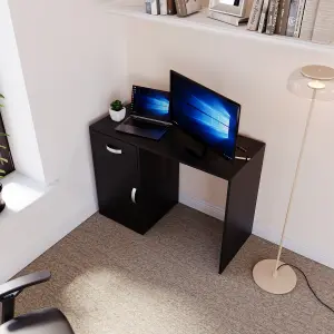 Vida Designs Hudson Black Computer Desk With 1 Drawer and Door